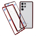 Coque Magnétique Samsung Galaxy S22 Ultra 5G avec Verre Trempé - Rouge