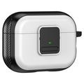 Coque magnétique pour Apple AirPods Pro , Coque pour écouteurs Bluetooth avec mousqueton - Noir+Blanc