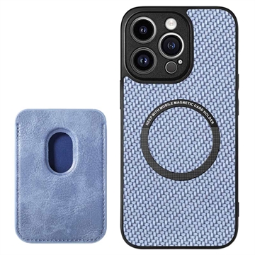 Coque iPhone 15 Pro avec Porte-Cartes - Fibre de Carbone