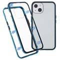 Coque Magnétique iPhone 13 Mini avec Dos en Verre Trempé - Bleue