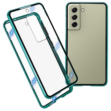 Coque Magnétique Samsung Galaxy S21 FE 5G avec Verre Trempé - Bleue