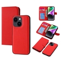 Étui Portefeuille iPhone 14 Plus Magnétique Amovible - Rouge