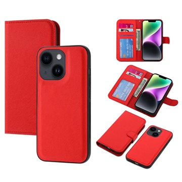 Étui Portefeuille iPhone 14 Plus Magnétique Amovible - Rouge