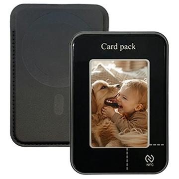 Porte-cartes / Porte-monnaie magnétique à encre électronique avec projection de l\'écran NFC - Noir