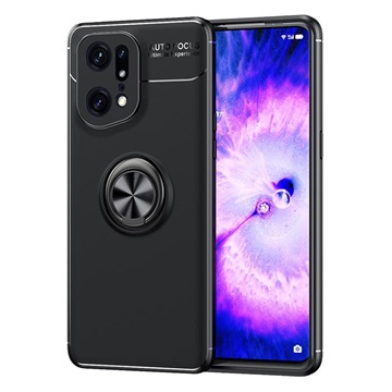 Coque Magnétique Oppo Find X5 Pro avec Support Bague - Noire