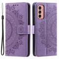Étui Portefeuille Samsung Galaxy A14/A14 5G Mandala Série - Violet