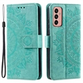 Étui Portefeuille Samsung Galaxy A14/A14 5G Mandala Série - Vert