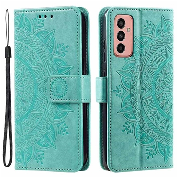 Étui Portefeuille Samsung Galaxy A14/A14 5G Mandala Série - Vert
