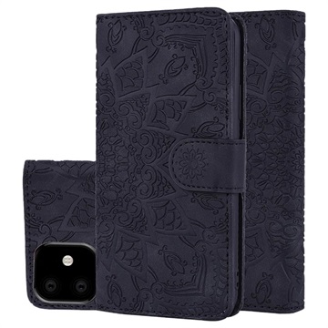 Étui Portefeuille iPhone 11 - Série Mandala - Noir