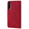 Étui Portefeuille Samsung Galaxy A50 Mandala Série - Rouge