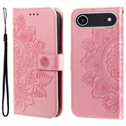 Étui Portefeuille iPhone 17 Air Mandala Série - Rose