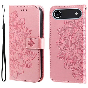 Étui Portefeuille iPhone 17 Air Mandala Série - Rose