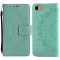 Étui Portefeuille iPhone 7 8 SE (2020)/SE (2022) Mandala Série - Cyan