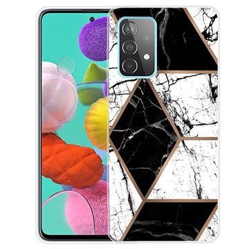 Coque en TPU Samsung Galaxy A32 (4G) Marble Pattern - Noire / Blanche