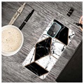 Coque en TPU Samsung Galaxy A32 (4G) Marble Pattern - Noire / Blanche