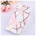 Étui Portefeuille Samsung Galaxy Xcover 5 Marble Pattern - Rose / Blanc