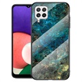 Coque Samsung Galaxy A22 4G en Verre Trempé Série Marble - Verte