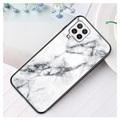 Coque Samsung Galaxy A22 4G en Verre Trempé Série Marble - Blanche