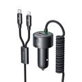 Mcdodo CC-037 Chargeur de voiture à double port 120W avec câbles USB-C et Lightning - Noir