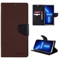 Étui Portefeuille iPhone 14 Pro Max Mercury Goospery Fancy Diary - Marron