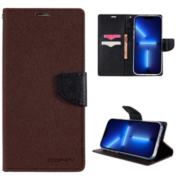 Étui Portefeuille iPhone 14 Pro Max Mercury Goospery Fancy Diary - Marron