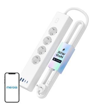 Barrette d\'alimentation intelligente à charge rapide Meross MSP844 - Blanc