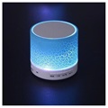 Mini Enceinte Bluetooth avec Microphone & LED A9 - Bleu Craquelé