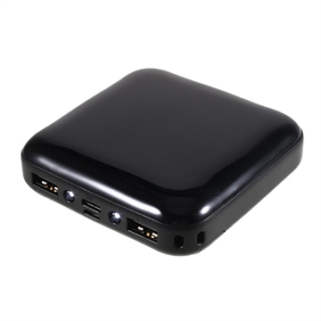 Mini Batterie Externe 10000mAh - 2x USB - Noir