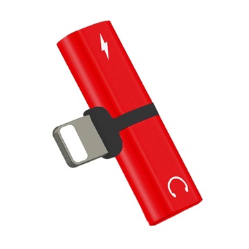 Mini Adaptateur Lightning T-Shape 2-en-1 - iPhone XS Max/XS/XR - Rouge