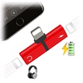 Mini Adaptateur Lightning T-Shape 2-en-1 - iPhone XS Max/XS/XR - Rouge