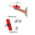 Mini Adaptateur Lightning T-Shape 2-en-1 - iPhone XS Max/XS/XR - Rouge