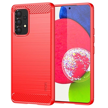 Coque Samsung Galaxy A53 5G en TPU Mofi - Fibre de Carbone - Rouge