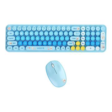 Mofii Baby Bear Ensemble clavier et souris sans fil - QWERTY - Bleu