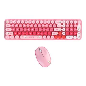 Mofii Baby Bear Ensemble clavier et souris sans fil - QWERTY - Rose