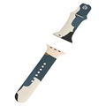Bracelet Apple Watch 7/SE/6/5/4/3/2 en Silicone Moro - 45mm/44mm/42mm - Bleu Marine / Camouflage