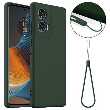 Coque Motorola Edge 50 Fusion en Silicone Liquide - Compatible MagSafe - Vert Foncé