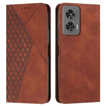 Étui Portefeuille Motorola Edge 50 Fusion avec fermeture magnétique à motif de losange