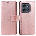 Étui Portefeuille Motorola Edge 50 Neo Mandala Série - Rose Doré