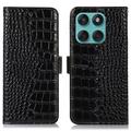 Étui Portefeuille Motorola Edge 60 Fusion en Cuir avec RFID - Série Crocodile