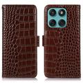 Étui Portefeuille Motorola Edge 60 Fusion en Cuir avec RFID - Série Crocodile