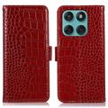 Étui Portefeuille Motorola Edge 60 Fusion en Cuir avec RFID - Série Crocodile