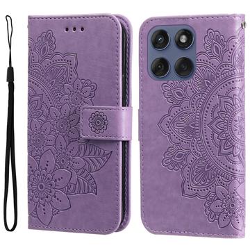 Étui Portefeuille Motorola Edge 60 Fusion Mandala Série - Violet