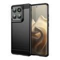 Coque Motorola Edge 60 Pro/Edge (2025) en TPU Brossé - Fibre de Carbone - Noire