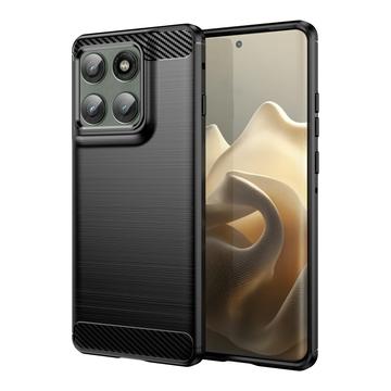Coque Motorola Edge 60 Pro/Edge (2025) en TPU Brossé - Fibre de Carbone - Noire