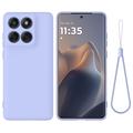 Coque Motorola Edge 60 Pro en silicone liquide avec dragonne - Violete