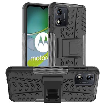 Coque Hybride Motorola Moto E13 Antidérapante avec Béquille - Noire