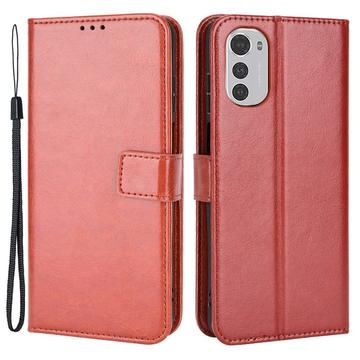 Étui Portefeuille Motorola Moto E32s avec Fermeture Magnétique - Marron