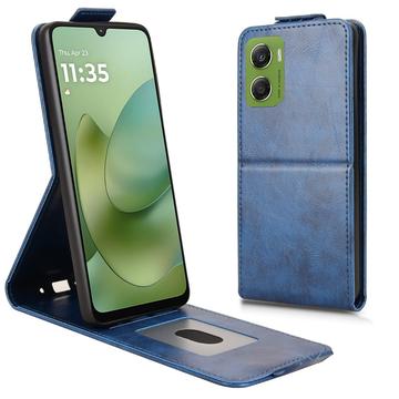 Étui à rabat vertical Motorola Moto G06/G06 Power avec support - Bleu foncé
