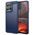 Coque Motorola Moto G15 en TPU Brossé - Fibre de Carbone