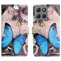 Étui Portefeuille Motorola Moto G15/G15 Power - Série Style - Papillon Bleu